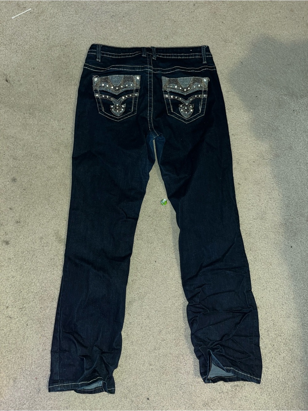 Dark Wash Women's Boot Cut Jeans with Embellished Back Pockets